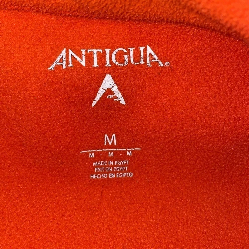 Antigua mens medium Quarter Zip Sweater fleece pullover Clemson orange embroider